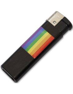 PRIDE - MECHERO NEGRO CON BANDERA LGBT