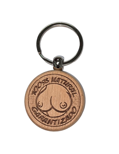 DIABLO PICANTE - LLAVERO DE MADERA CON FORMA DE PECHO