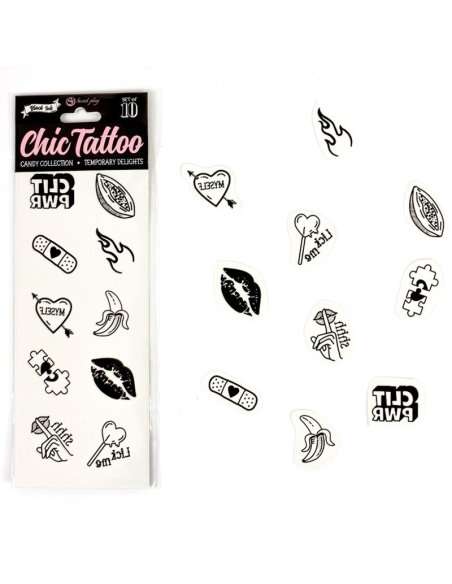SECRET PLAY - SET DE 10 TATTOOS TEMPORALES CANDY COLLECTION