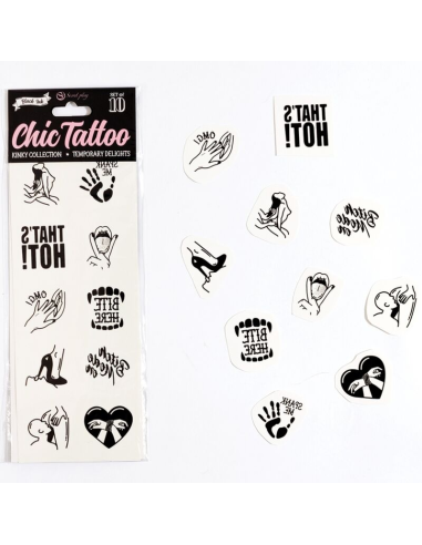 SECRET PLAY - SET DE 10 TATTOOS TEMPORALES KINKY COLLECTION