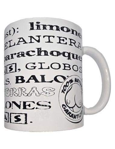 DIABLO PICANTE - TAZA BLANCA DE SINÓNIMOS TETAS 370 ML