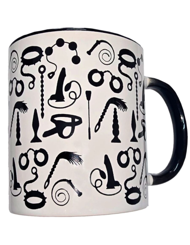 DIABLO PICANTE - TAZA BLANCA BONDAGE and ASA NEGRA 370 ML