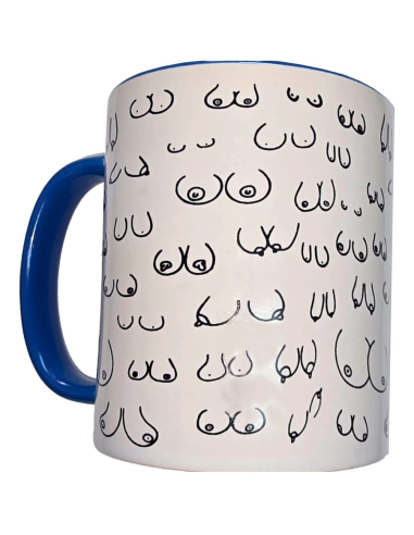 DIABLO PICANTE - TAZA BLANCA TETAS and ASA AZUL 370 ML