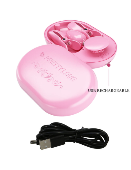 PRETTY LOVE - SURPRISE BOX PINZAS ELECTRO ESTIMULACION ROSA