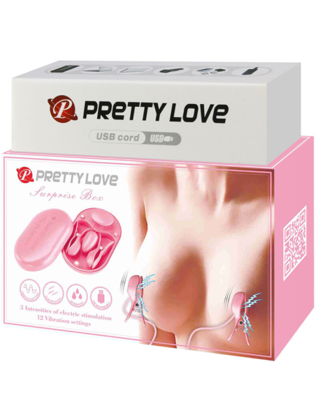 PRETTY LOVE - SURPRISE BOX PINZAS ELECTRO ESTIMULACION ROSA