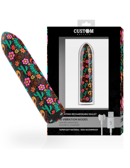 Custom Bullets - Bala Recargable Skull 10 Intensidades | Vibra, Disfruta y Explora