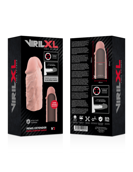 VIRILXL - EXTENSION DE PENE LIQUID SILICONE V3 NATURAL