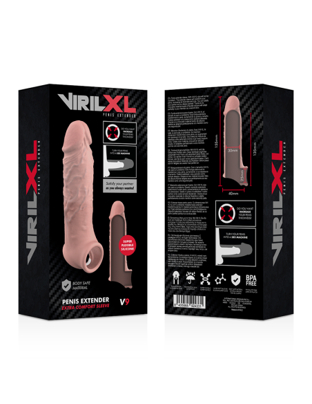 VIRILXL - EXTENSION DE PENE LIQUID SILICONE V9 NATURAL