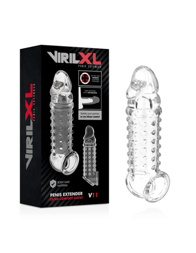 VIRILXL - EXTENSION Y FUNDA DE PENE V11 TRANSPARENTE