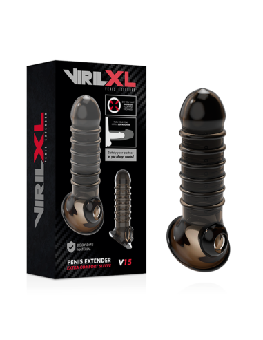 VIRILXL - EXTENSION Y FUNDA DE PENE V15 NEGRO