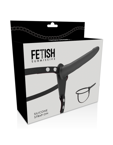 FETISH SUBMISSIVE HARNESS - SILICONA NEGRO 15 CM