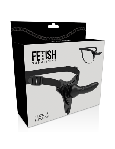 FETISH SUBMISSIVE HARNESS - SILICONA NEGRO REALISTIC 16 CM