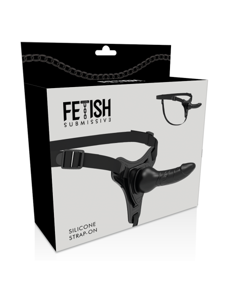 FETISH SUBMISSIVE HARNESS - SILICONA NEGRO REALISTIC 16 CM