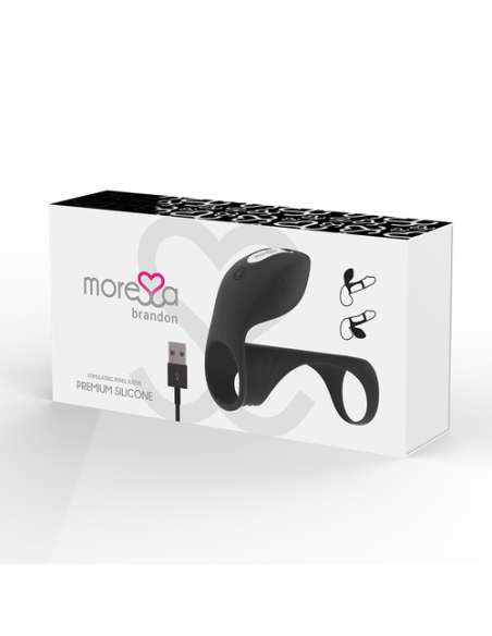 MORESSA - Brandon: Anillo Vibrador Masculino con Estimulación Clitorial y Funda Engrosadora