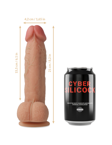 CYBER SILICOCK - ARNÉS SILICONA LIQUIDA SAUL 15.5 CM -O- 4.2 CM