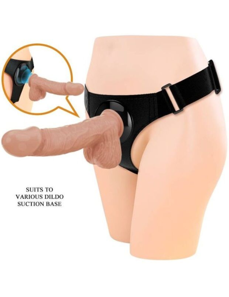 PRETTY LOVE - HARNESS BRIEFS ARNÉS UNIVERSAL CON DILDO JERRY 21.8 CM NATURAL