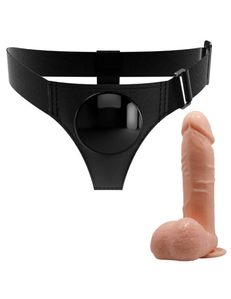 PRETTY LOVE - HARNESS BRIEFS ARNÉS UNIVERSAL CON DILDO TOM 20 CM NATURAL