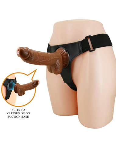 PRETTY LOVE - HARNESS BRIEFS ARNÉS UNIVERSAL CON DILDO MICHEAL 20 CM NEGRO