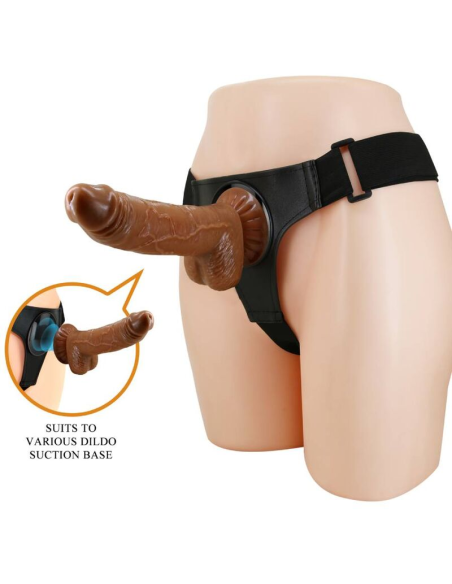 PRETTY LOVE - HARNESS BRIEFS ARNÉS UNIVERSAL CON DILDO MICHEAL 20 CM NEGRO