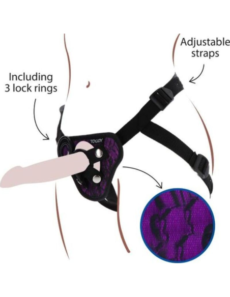 GET REAL - STRAP-ON LACE HARNÉS MORADO