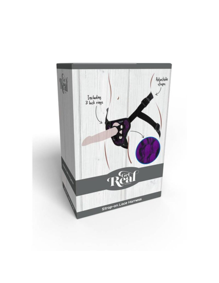 GET REAL - STRAP-ON LACE HARNÉS MORADO