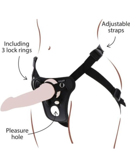 GET REAL - STRAP-ON PLEASURE HARNÉS NEGRO