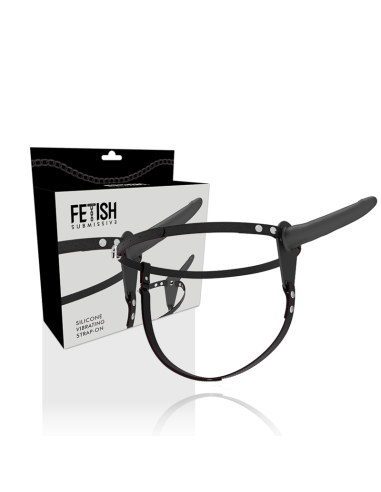 FETISH SUBMISSIVE HARNESS - VIBRADOR SILICONA NEGRO 15 CM