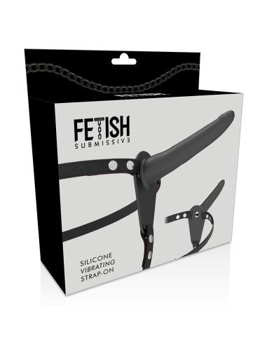 FETISH SUBMISSIVE HARNESS - VIBRADOR SILICONA NEGRO 15 CM