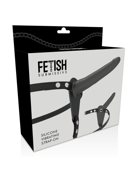 FETISH SUBMISSIVE HARNESS - VIBRADOR SILICONA NEGRO 15 CM