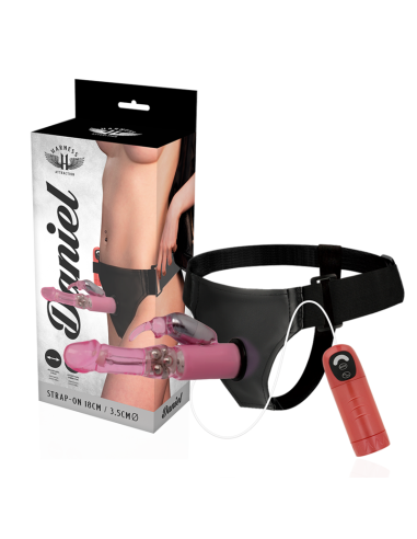 HARNESS ATTRACTION - ARNÉS DANIEL CON VIBRACIÓN Y ROTACIÓN 18 CM -O- 3.5 CM
