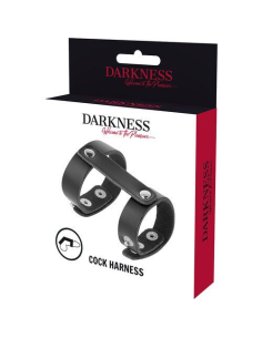 DARKNESS Anillo Pene y Testículos Ajustable de Cuero | Pasión y Placer Sin Fin