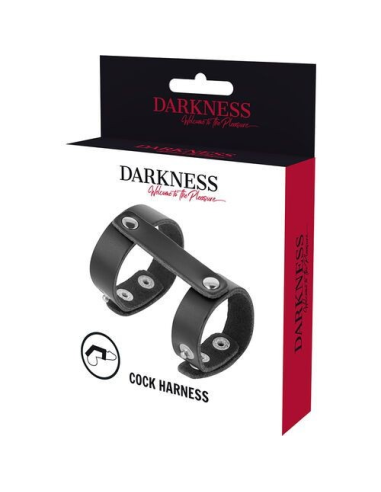 DARKNESS Anillo Pene y Testículos Ajustable de Cuero | Pasión y Placer Sin Fin