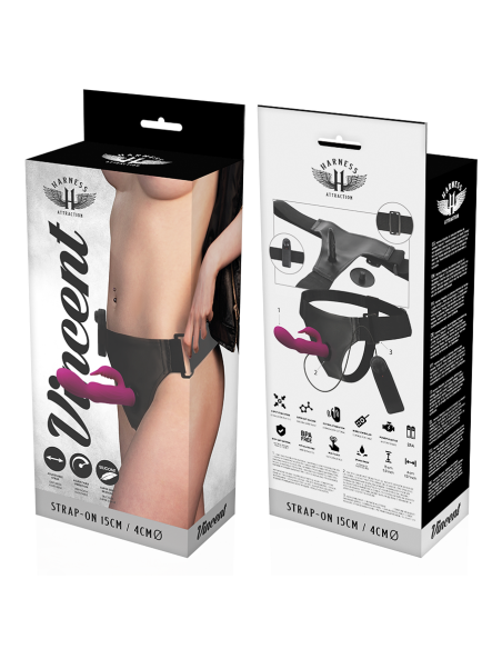 HARNESS ATTRACTION - ARNÉS VIBRADOR RABBIT VINCENT 15 CM -O- 4 CM
