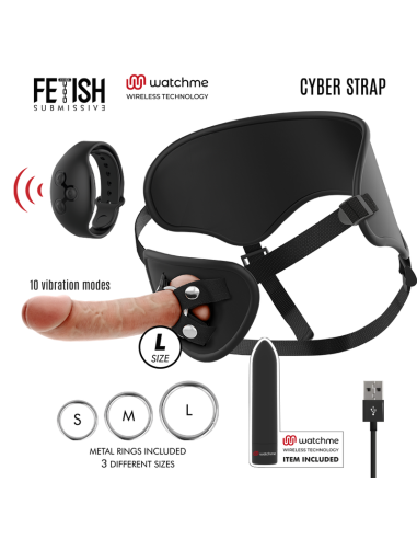 FETISH SUBMISSIVE CYBER STRAP - ARNÉS CON DILDO Y BALA CONTROL REMOTO TECNOLOGÍA WATCHME L