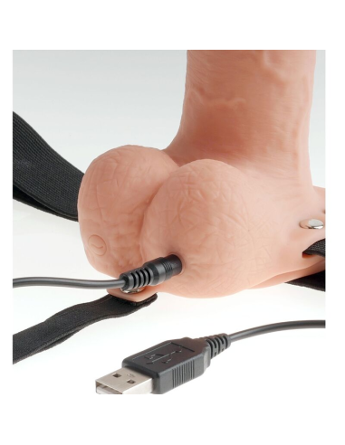 FETISH FANTASY SERIES - ARNES AJUSTABLE PENE REALÍSTICO CON TESTÍCULOS RECARGABLE Y VIBRADOR 23 CM