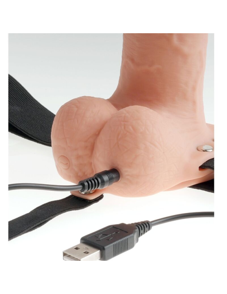 FETISH FANTASY SERIES - ARNES AJUSTABLE PENE REALÍSTICO CON TESTÍCULOS RECARGABLE Y VIBRADOR 23 CM