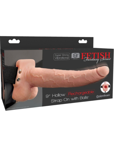 FETISH FANTASY SERIES - ARNES AJUSTABLE PENE REALÍSTICO CON TESTÍCULOS RECARGABLE Y VIBRADOR 23 CM