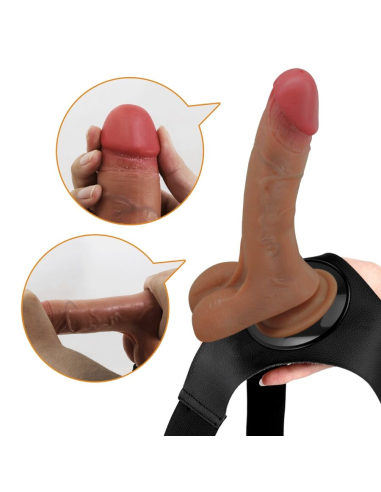 PRETTY LOVE - HARNESS BRIEFS UNIVERSAL CON DILDO VIBRACIÓN Y SQUIRTING 15.5 CM MULATO