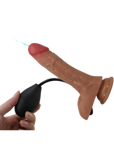 PRETTY LOVE - HARNESS BRIEFS UNIVERSAL CON DILDO VIBRACIÓN Y SQUIRTING 15.5 CM MULATO