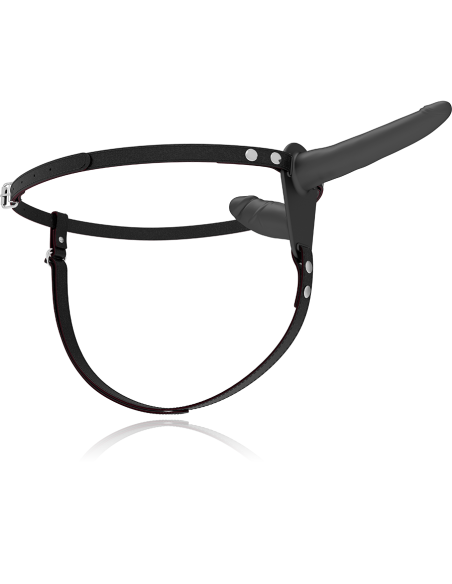 FETISH SUBMISSIVE HARNESS - DOBLE PENETRACIÓN VIBRADOR NEGRO