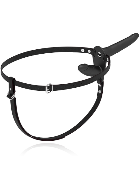 FETISH SUBMISSIVE HARNESS - DOBLE PENETRACIÓN VIBRADOR NEGRO