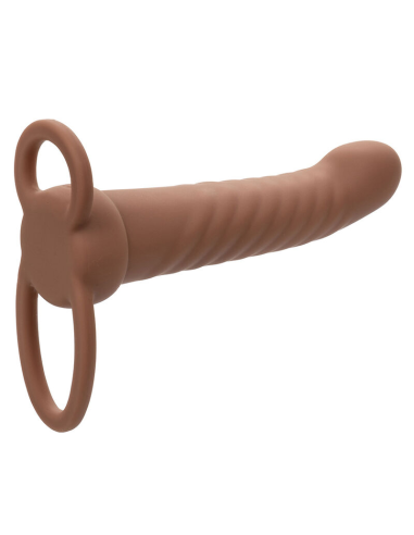 CALEXOTICS - MAXX DOBLE PENETRADOR ACANALADO 10 VIBRACIONES MULATO