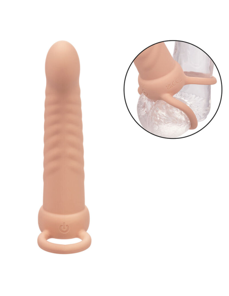 CALEXOTICS - MAXX DOBLE PENETRADOR ACANALADO 10 VIBRACIONES NATURAL