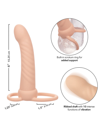 CALEXOTICS - MAXX DOBLE PENETRADOR ACANALADO 10 VIBRACIONES NATURAL