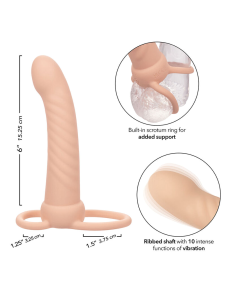 CALEXOTICS - MAXX DOBLE PENETRADOR ACANALADO 10 VIBRACIONES NATURAL