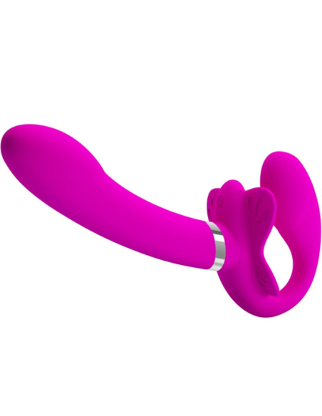 PRETTY LOVE - VALERIE VIBRADOR DOBLE STRAP-ON 12 VIBRACIONES MORADO