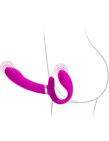 PRETTY LOVE - VALERIE VIBRADOR DOBLE STRAP-ON 12 VIBRACIONES MORADO