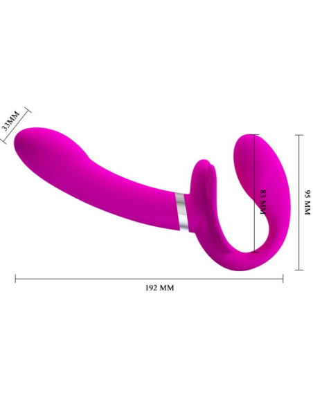 PRETTY LOVE - VALERIE VIBRADOR DOBLE STRAP-ON 12 VIBRACIONES MORADO