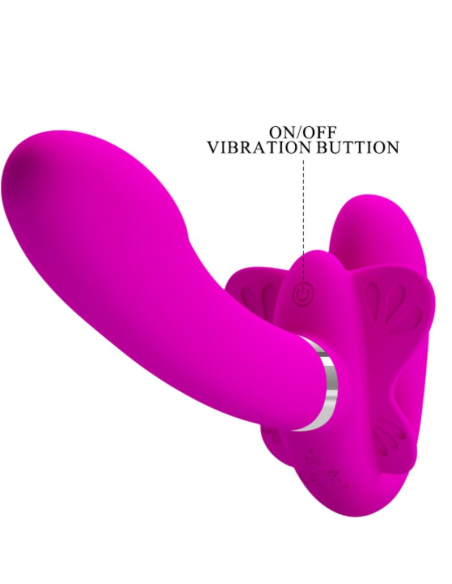 PRETTY LOVE - VALERIE VIBRADOR DOBLE STRAP-ON 12 VIBRACIONES MORADO