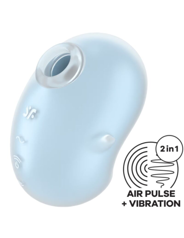 SATISFYER - CUTIE GHOST VIBRADOR LAY-ON AZUL CLARO